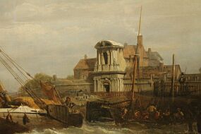Tilbury Fort, Wind Against Tide (close up of fort) by Clarkson Stanfield 1846