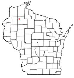 Location of Hayward (town), Wisconsin