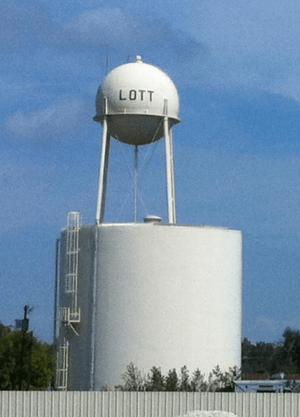 Water tower in Lott Texas