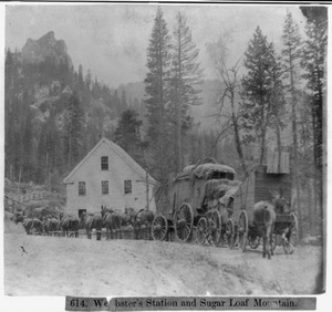 Webster's Station and Sugar Loaf Mountain, wagon in foreground LCCN2002723566