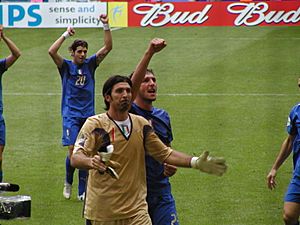 2006 FIFA World Cup - Italy - Buffon, Materazzi and Perrotta
