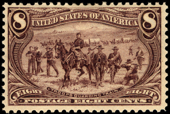 8c Troops guarding wagon train 1898 U.S. stampf