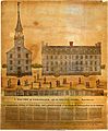 A Front View of Yale College and the College Chapel New Haven printed by Daniel Bowen