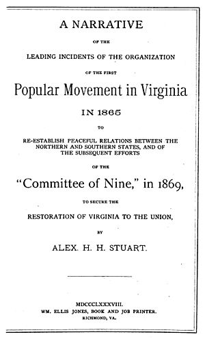 A Narrative of the Leading Incidents of the Organization of the First Popular Movement in Virginia in 1865