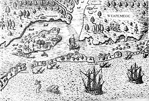 Arrival of Englishmen in North Carolina - 1585
