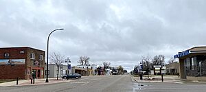 Business district in Cosmos, Minnesota