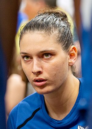 Cecilia Zandalasini (30) on the bench during a timeout in the Lynx vs Aces game (head shot).jpg