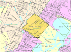 Census Bureau map of Northfield, New Jersey