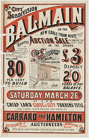 City Subdivision Balmain, Darling St, Elliott St, Terry St, Claremont St, 1841-1960