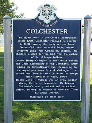 Town of Colchester historical marker