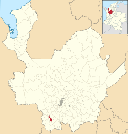 Location of the municipality and town of Pueblorrico in the Antioquia Department of Colombia