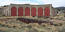 Como Roundhouse is the only narrow-gauge roundhouse still standing in Colorado. Until 1937, it handled repairs on the railroads. In 1938, the remaining tracks were removed.