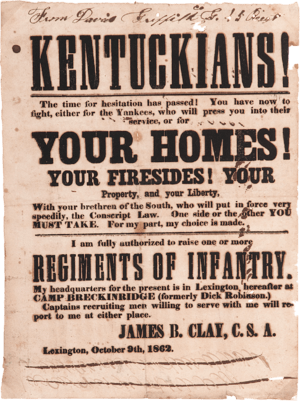 Confederate-Kentucky-Broadside-Issued-by-James-B.-Clay,-October-1862