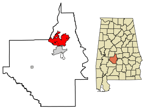 Location of Valley Grande in Dallas County, Alabama.