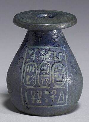 Egyptian - Vase with Names of Amenhotep III and Queen Tiye - Walters 48403