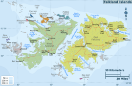 Falkland Islands regions map