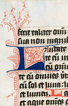 Flourished initial "L" from a medieval manuscript