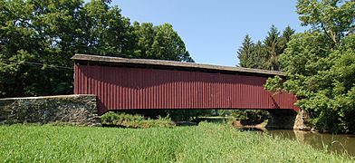 Forry's Mill Covered Bridge Wide Angle Side View 3000px