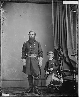 Gen. Richard Busteed and drummer boy - NARA - 528818
