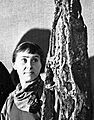 Hilda Morris with sculpture