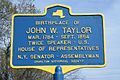 John W Taylor birthplace marker