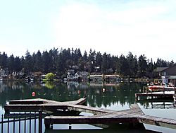 Oswego Lake in the center of the city
