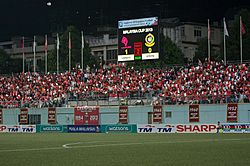 LionsXII fans at a Malaysia Cup quarterfinal home match against ATM FC, Jalan Besar Stadium, Singapore - 20130928