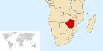 Location of Southern Rhodesia in southern Africa.