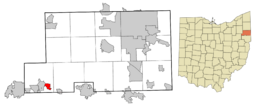 Location of Beloit in Mahoning County, Ohio.