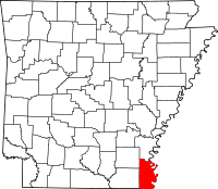 Map of Arkansas highlighting Chicot County.svg