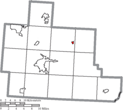 Location of Amesville in Athens County