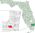 Map of Florida highlighting Cooper City
