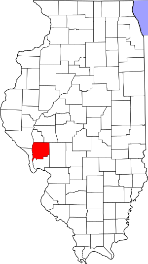 Map of Illinois highlighting Greene County