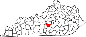 Map of Kentucky highlighting Taylor County