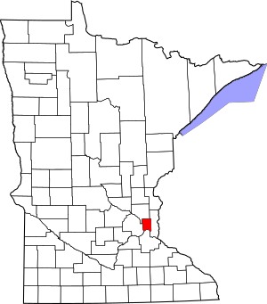 Map of Minnesota highlighting Ramsey County