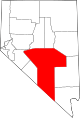 State map highlighting Nye County