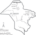 Map of St. Mary Parish Louisiana With Municipal Labels