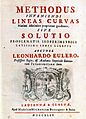 Methodus inveniendi - Leonhard Euler - 1744