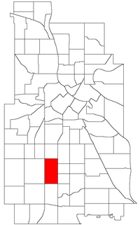 Location of King Field within the U.S. city of Minneapolis
