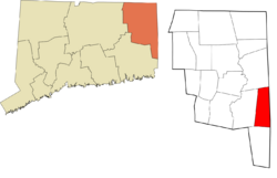 Sterling's location within the Northeastern Connecticut Planning Region and the state of Connecticut