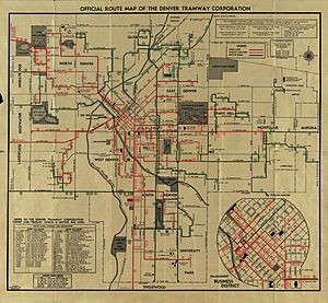Official Route Map of the Denver Tramway Corp. - DPLA - 4209adeb2077f5bdc19dd56956018464 (page 1)