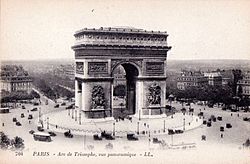 Paris. Arc de Triomphe. Postcard, c.1920