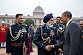 President Obama greets Arjan Singh, Marshal of the Indian Air Force