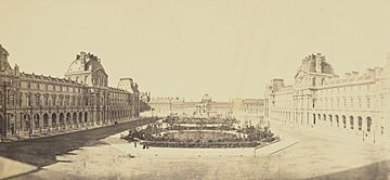 Réunion des Tuileries au Louvre 1852–1857 Getty Museum vol1 05 View of the Cour Napoléon toward the Tuileries