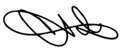 Signature of Chester Bennington