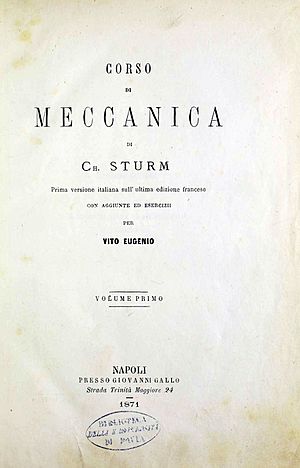 Sturm, Charles – Cours de mécanique de l'École polytechnique, 1871 – BEIC 12223960