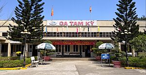 Tam Ky railway station of Vietnam railway (Feb 21, 2018)