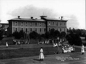 Tennis at the Ladies’ College (now Nelson College for Girls) in 1889 (15807860119)