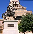 Texas Ranger monument in front of Texas State Capitol