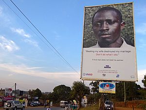 True Manhood - Anti-Domestic Violence Sign - Outside Entebbe - Uganda